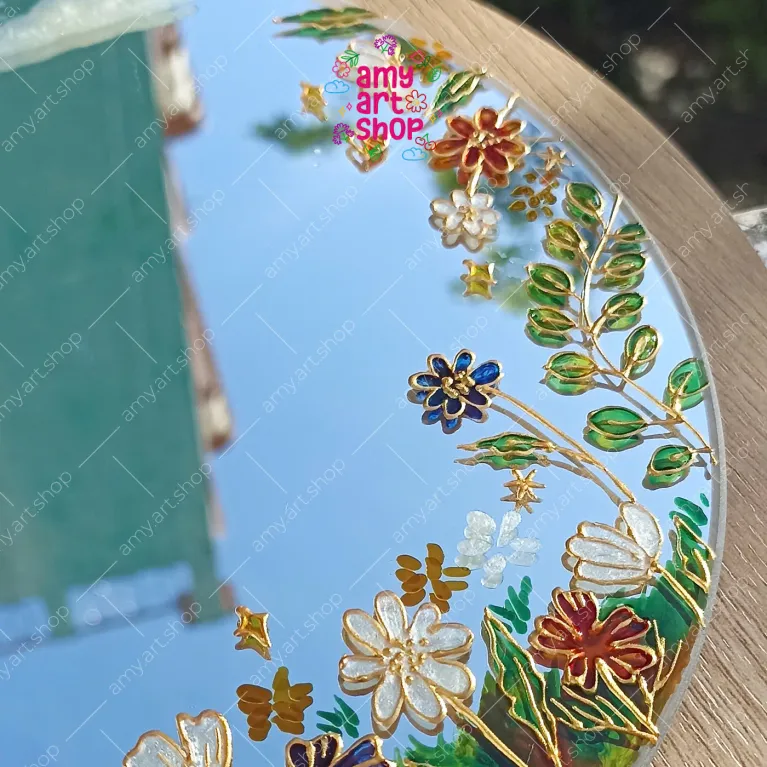 Hand-painted art mirror with custom name your own magic, art mirror premium wooden frame personalized gift Vietnamese souvenirs as birthday gift