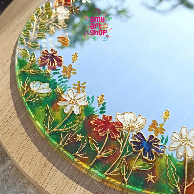 Hand-painted art mirror with custom name your own magic, art mirror premium wooden frame personalized gift Vietnamese souvenirs as birthday gift