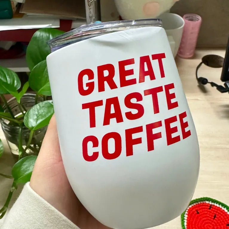Cốc uống giữ nhiệt Great Taste vị ngon giữ trọn nơi đây, cốc cà phê thép không gỉ thiết kế hiện đại quà tặng đồng nghiệp doanh nghiệp