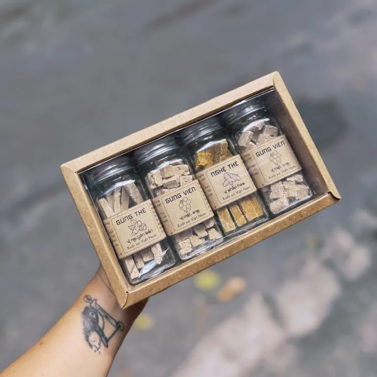 Set quà 4 hũ thảo mộc gừng nghệ đóng gói trải nghiệm ngon lành, quà tặng đặc sản Việt Nam thực phẩm tốt cho sức khỏe quà biếu tặng sức khỏeSet quà 4 hũ thảo mộc gừng nghệ đóng gói trải nghiệm ngon lành, quà tặng đặc sản Việt Nam thực phẩm tốt cho sức khỏe quà biếu tặng sức khỏe