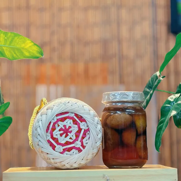 Set quà chanh ngâm mật ong 200ml trong hũ thủy tinh vintage, hộp quà tre mộc mạc, đậm vị quê hương, quà tặng đặc sản và lưu niệm Việt Nam