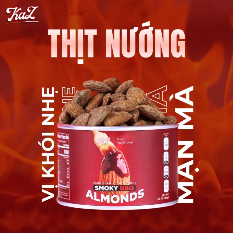 Hạnh nhân vị thịt nướng những tầng vị khó cưỡng, hạnh nhân ăn vặt giòn rụm đồ ăn vặt lành mạnh gia vị chất lượng quà vặt cho đồng nghiệp