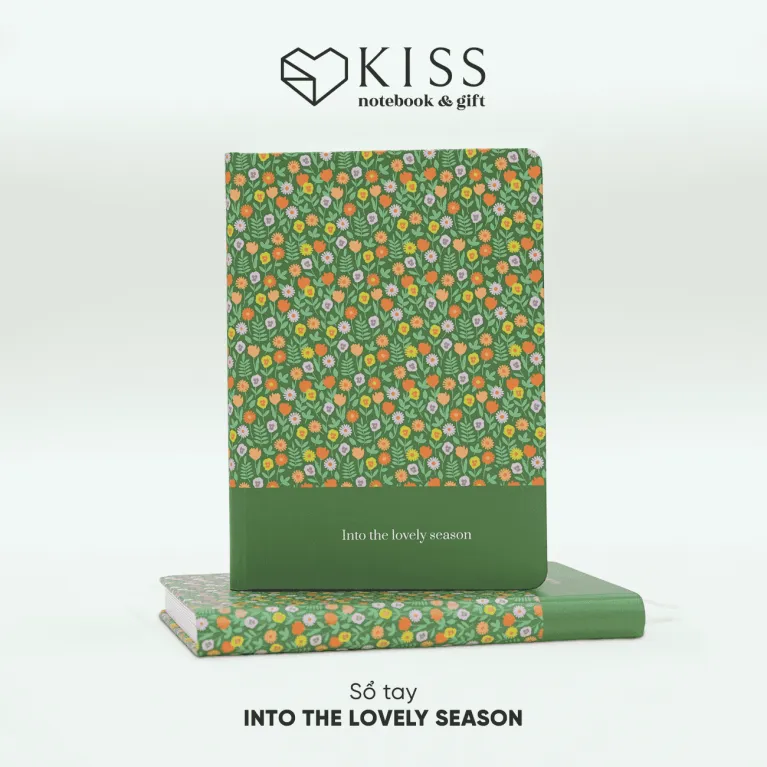 Sổ tay "Into The Lovely Seasons" bìa hoa, vườn hè đầy sức sống - sổ tay bìa cứng, nhật ký độc đáo, quà lưu niệm Việt Nam, văn phòng phẩm nghệ thuật.