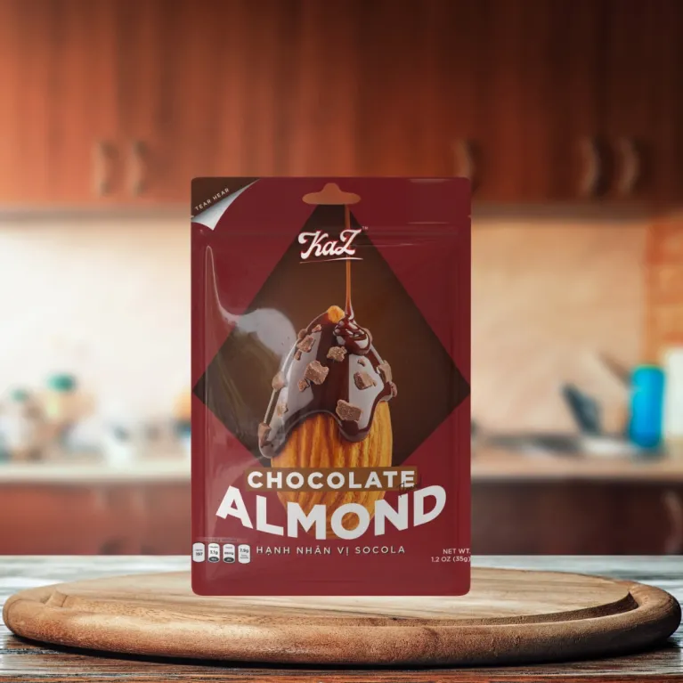 Hạnh nhân phủ socola vị đắng nhẹ thơm lừng quyến rũ, snack hạnh nhân thành phần tự nhiên ăn vặt lành mạnh tiện lợi đặc sản Việt Nam