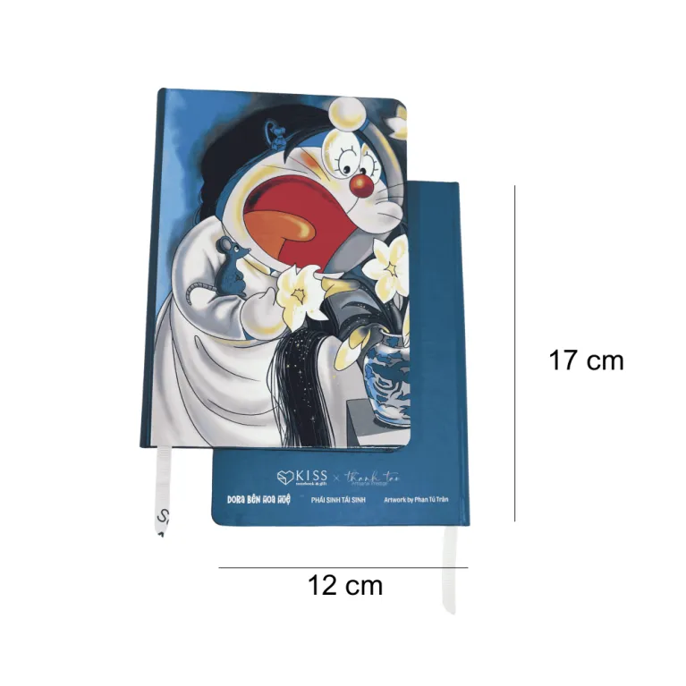 Sổ tay "Phái Sinh Tái Sinh" với artwork của Phan Tú Trân, dấu ấn nghệ thuật thời đại—sổ Doremon, sổ nhật ký, quà sinh nhật độc đáo, văn phòng phẩm sáng tạo.