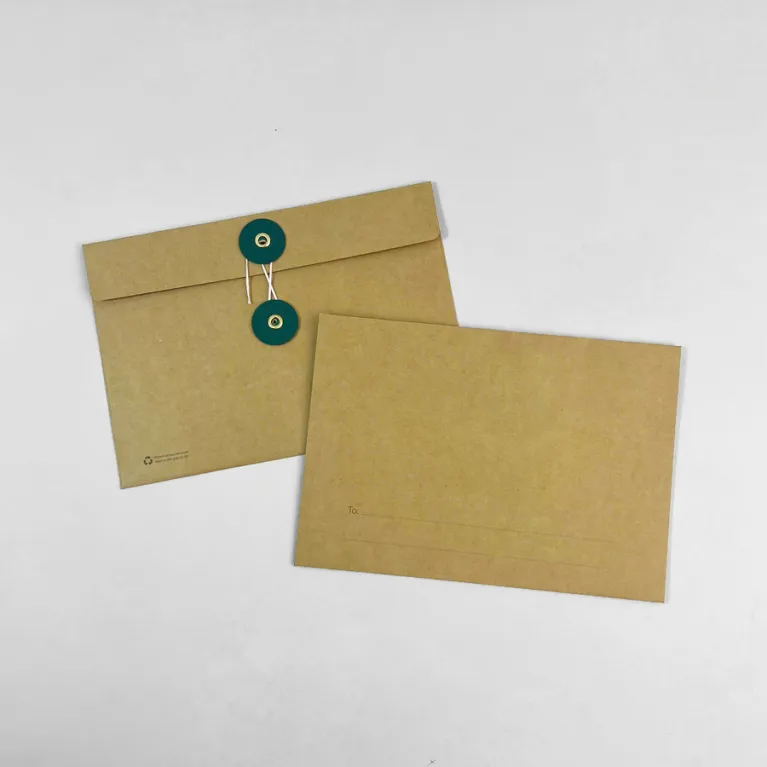Set 10 bao thư giấy kraft A5 có nút cột, phong bì hoài cổ sang trọng, quà tặng thủ công tiện dụng.
