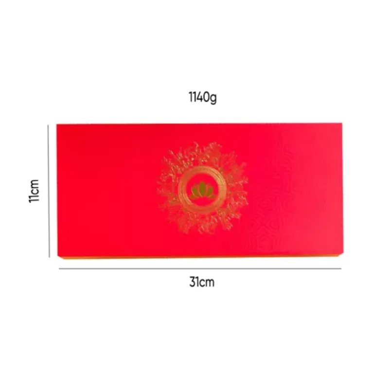 Hộp quà Trung Thu Trăng Cười Đỏ, 2 bánh Trung Thu socola vị mới, set quà doanh nghiệp cao cấp.