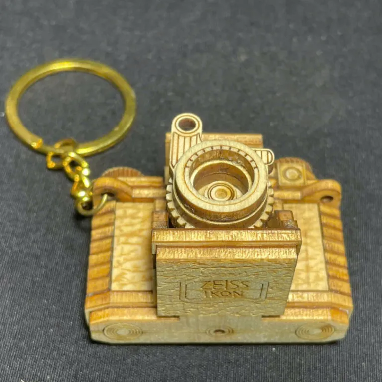 DIY Wooden Camera Model Keychain KC.ZI.SPIKT533.16, Compact & Intricate, Handmade Vietnamese Souvenir, Wooden Model, Handmade Gift For Friends