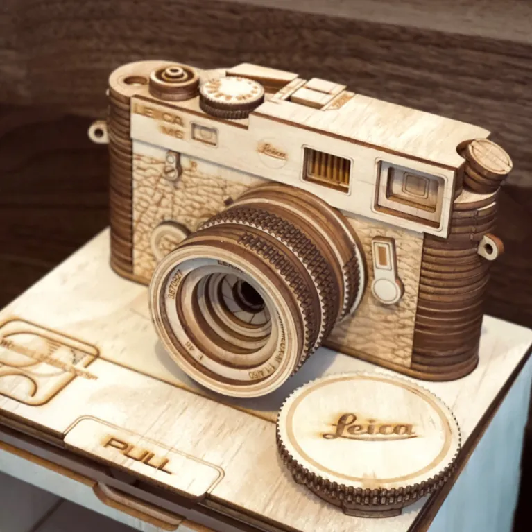 Mô Hình Lắp Ráp Máy Ảnh Gỗ Leica M6 Tỉ Lệ Thật, Tinh Vi Từng Chi Tiết, Mô Hình Thủ Công Độc Đáo, Quà Lưu Niệm Việt Nam Độc Đáo, Quà Cho Nhiếp Ảnh Gia