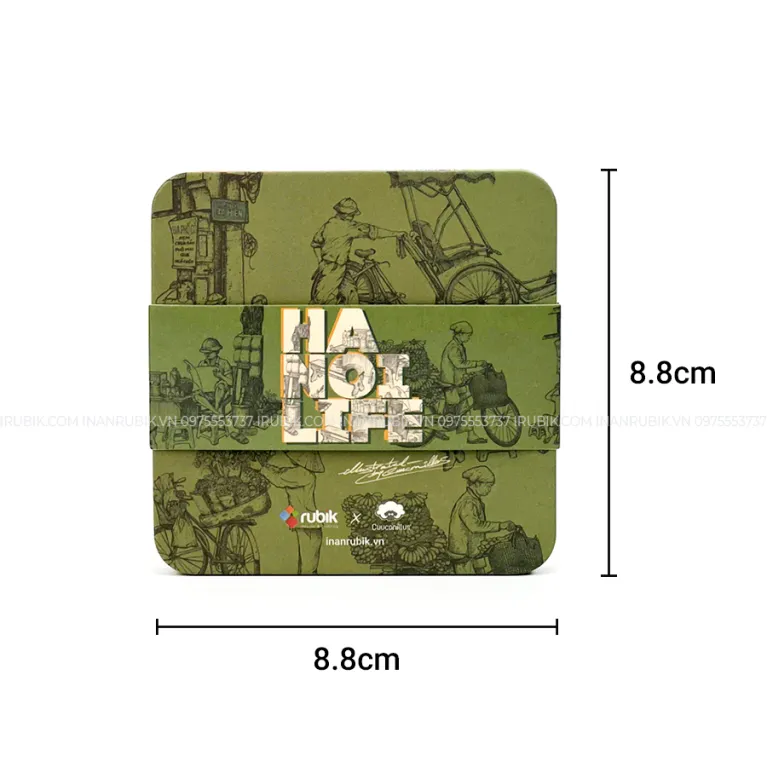 Bộ 6 miếng lót ly vuông “Hà Nội - Sài Gòn Life” mang hình ảnh phố xá Việt Nam sinh động, thích hợp làm quà lưu niệm ý nghĩa.