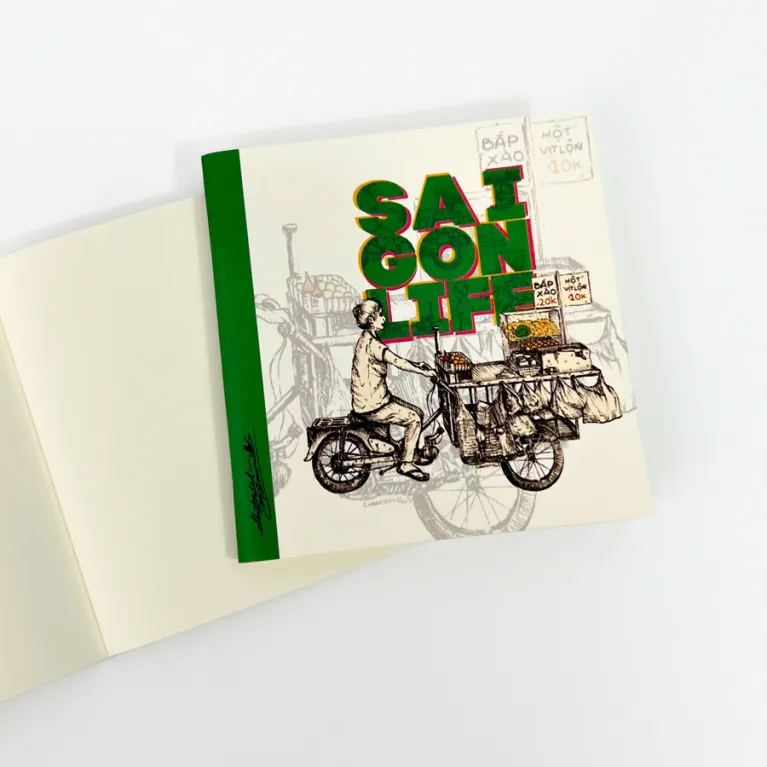 The 5-notebook set Hanoi Life – Saigon Life with 100 pages captures the stories of Vietnamese streets, making it a meaningful Vietnam souvenir.