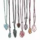 feng shui crystal macrame necklace, brings positive energy, handmade necklace, natural stones, signifies prosperity and health