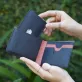 classic wallet, simple and lightweight design, impressive and fashionable color combination, made from natural suede leather