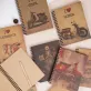 kraft notebook with vintage vehicle cover, non-bleeding paper material, good ink adhesion, suitable for daily note-taking