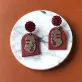 “calm” lady & flower clay earrings, unique and distinctive accessories, high durability, ideal gift for independent girls