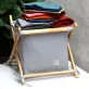 vintage storage bag, along with woody frame (big size), large dimensions, easily foldable and portable, durable material, home decor