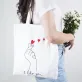 túi tote vẽ tay i like you, túi tote handmade, họa tiết dễ thương, chất liệu sợi cotton tổng hợp, đường may chắc chắn, handmade, hanako shop, chus
