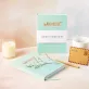 wanderer notebook, youthful mint green color, minimalist design, sturdy cover, high-quality paper material, excellent ink adhesion