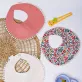 round bibs, made of highly absorbent cotton material, keeps baby's clothes clean during meals, bright colors, perfect for baby photoshoots