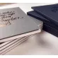notebooks with message, minimalist and elegant design, fsc certified art paper, soft cover, handcrafted secure binding