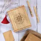 mandala bamboo notebook (with engraving pen & gift box), elegant mandala pattern, quality paper material, high durability, gift suggestions