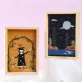 hand embroidery frame mysterious night, unique color palette, mystical style, exquisite hand embroidery quality