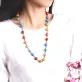 dây chuyền khoen đồng hạt gốm, sự kết hợp của những hạt gốm nhỏ đầy màu sắc, phong cách độc đáo, điểm nhấn cho trang phục đơn sắc