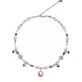 silver pearl necklace, classic beauty, sparkling colors of various stones, handmade necklace, unique design