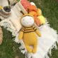 crochet bee rattle toy, yellow bee stuffed animal, woolen bee keychain, handmade fabric toy, handmade toy for kids