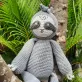 crochet sloth rattle toy, toy for kids, decorative toy, sloth plush with bells, bear hug for kids, woolen toy