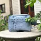 light blue box denim crossbody fanny pack from old jeans, saddle bag style, highly versatile, classic color, simple and practical design