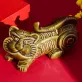 tượng gốm sứ hổ nhâm dần, con đực màu xanh lục, hceramic, chus