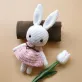 thỏ len ellie, thỏ len màu hồng, thú bông hình con thỏ, thỏ len cao cấp, búp bê nhồi bông handmade, quà tặng bé gái
