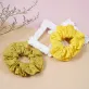 yellow silk scrunchie, naturally dyed, shiny golden color, dyed from osmanthus trees, colorfast, wrist accessory