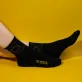 recycled socks - "tỏ tường" (black version), black socks with gold patterns, high socks embracing the legs, breathable sweat-absorbing socks