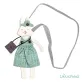 leaf doll bag, adorable white bunny design, convenient long strap, durable fabric, a gift for babies