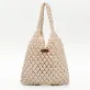 túi lưới macrame đi biển, thiết kế hoài cổ, phong cách nhẹ nhàng và nữ tính, kiểu dáng đơn giản, phụ kiện đẹp mắt khi đi biển