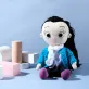 hana school girl fabric doll, elegant design, thick wool material, lovely fabric doll, gift for children, featuring a schoolgirl pattern