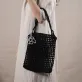 túi tote len camellia dạng lưới, chất vải canvas và cotton, họa tiết bông hoa đáng yêu, độ bền lâu dài, nghệ nhân, thom living, chus