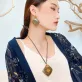 destiny earrings & necklace, lacquer to wear collection, elegant beauty, large pendant, natural material, durable accessories