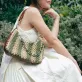 spring macramé bag, sturdy cotton fiber material, bright colors, suitable for outings or dates, gift for friends