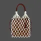macramé latte bag, elegant and trendy color tone, made of sturdy sheweave rope, impressive design, unique fashion accessory