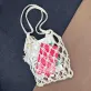 macramé net bag with wooden ring, compact and convenient, carefree macramé style, suitable for beach trips or outdoor activities