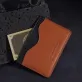 five-compartment vachetta leather card holder, italian leather wallet, naturally light gloss surface, elegant and contemporary