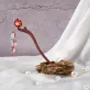 violet rose dangle wooden hair stick, meticulously handcrafted, elegant hair accessory, feminine gift for women