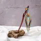 beaded dangle wooden hair stick, unique and impressive patterns, intricately handcrafted, youthful style, hair accessory