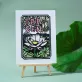 lotus tea, woodcut artprint, artistic perspective, blend of traditional and modern artistry.