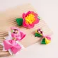 ruy băng hoa sen, bộ phụ kiện cho bé gái, điểm nhấn đáng yêu cho tóc của bé, chất liệu vải mềm, hạn chế làm đau da đầu bé