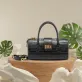 black marie crocodile embossed leather bag, luxurious style, premium leather material, eye-catching crocodile pattern embossment