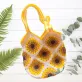 sunflower crocheted bag, fabric yarn, lightweight and durable, youthful design, various styles, for school, work or casual outings